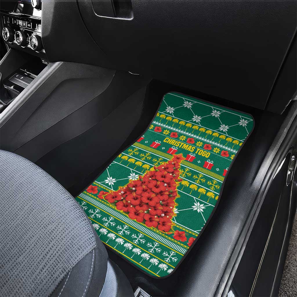 Togo Christmas Car Mats African Santa Poinsettia Flower Tree Gifts - African Pride