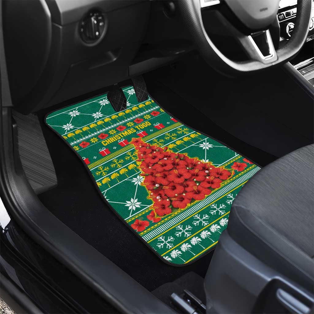 Togo Christmas Car Mats African Santa Poinsettia Flower Tree Gifts - African Pride