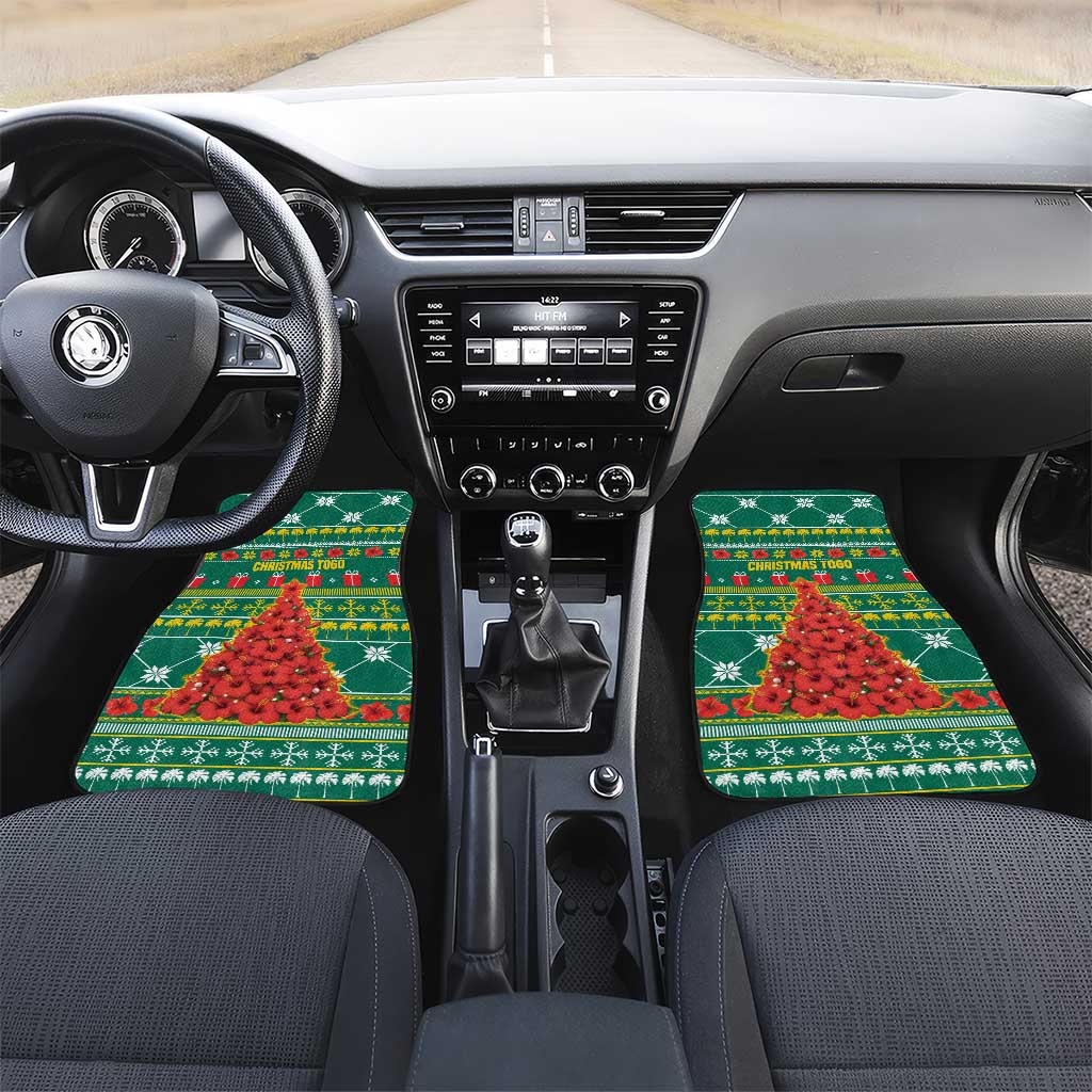 Togo Christmas Car Mats African Santa Poinsettia Flower Tree Gifts - African Pride