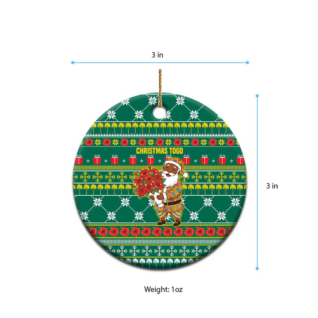 Togo Christmas Ceramic Ornament African Santa Poinsettia Flower Tree Gifts - African Pride