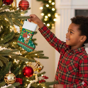 Togo Christmas Stocking African Santa Poinsettia Flower Tree Gifts - African Pride