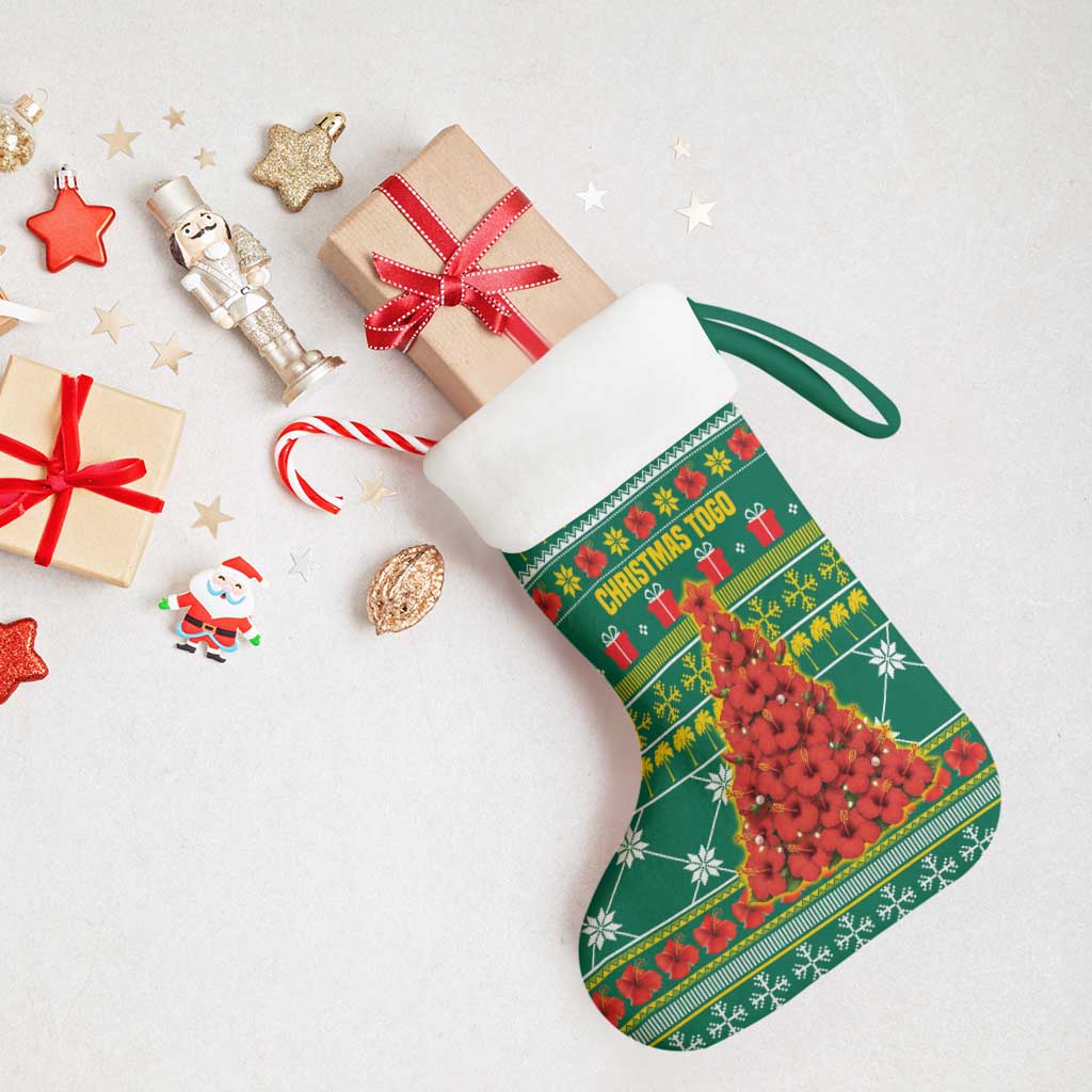 Togo Christmas Stocking African Santa Poinsettia Flower Tree Gifts - African Pride