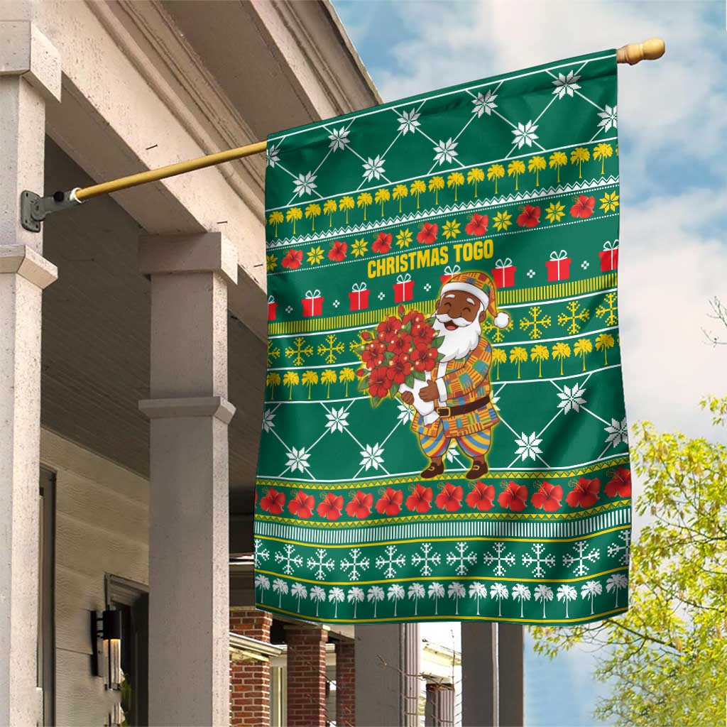 Togo Christmas Garden Flag African Santa Poinsettia Flower Tree Gifts - African Pride