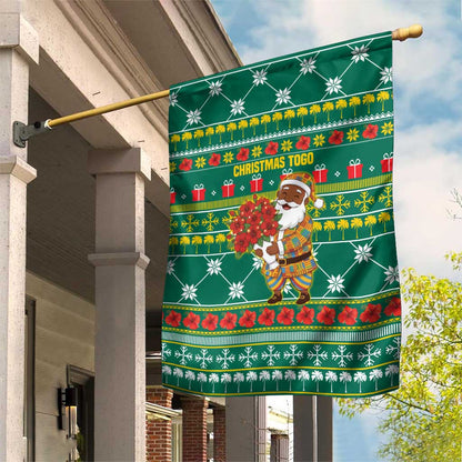 Togo Christmas Garden Flag African Santa Poinsettia Flower Tree Gifts - African Pride