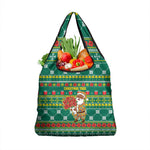 Togo Christmas Grocery Bag African Santa Poinsettia Flower Tree Gifts - African Pride