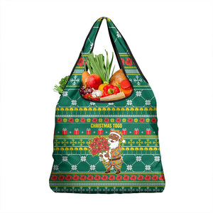 Togo Christmas Grocery Bag African Santa Poinsettia Flower Tree Gifts - African Pride