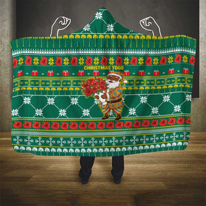 Togo Christmas Hooded Blanket African Santa Poinsettia Flower Tree Gifts - African Pride