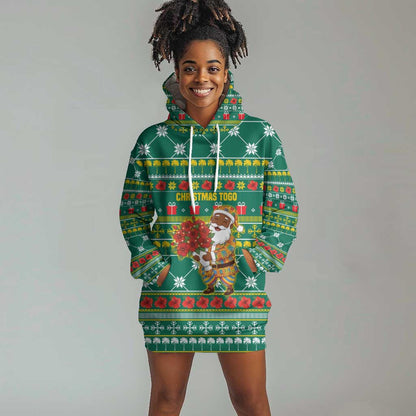 Togo Christmas Hoodie Dress African Santa Poinsettia Flower Tree Gifts - African Pride