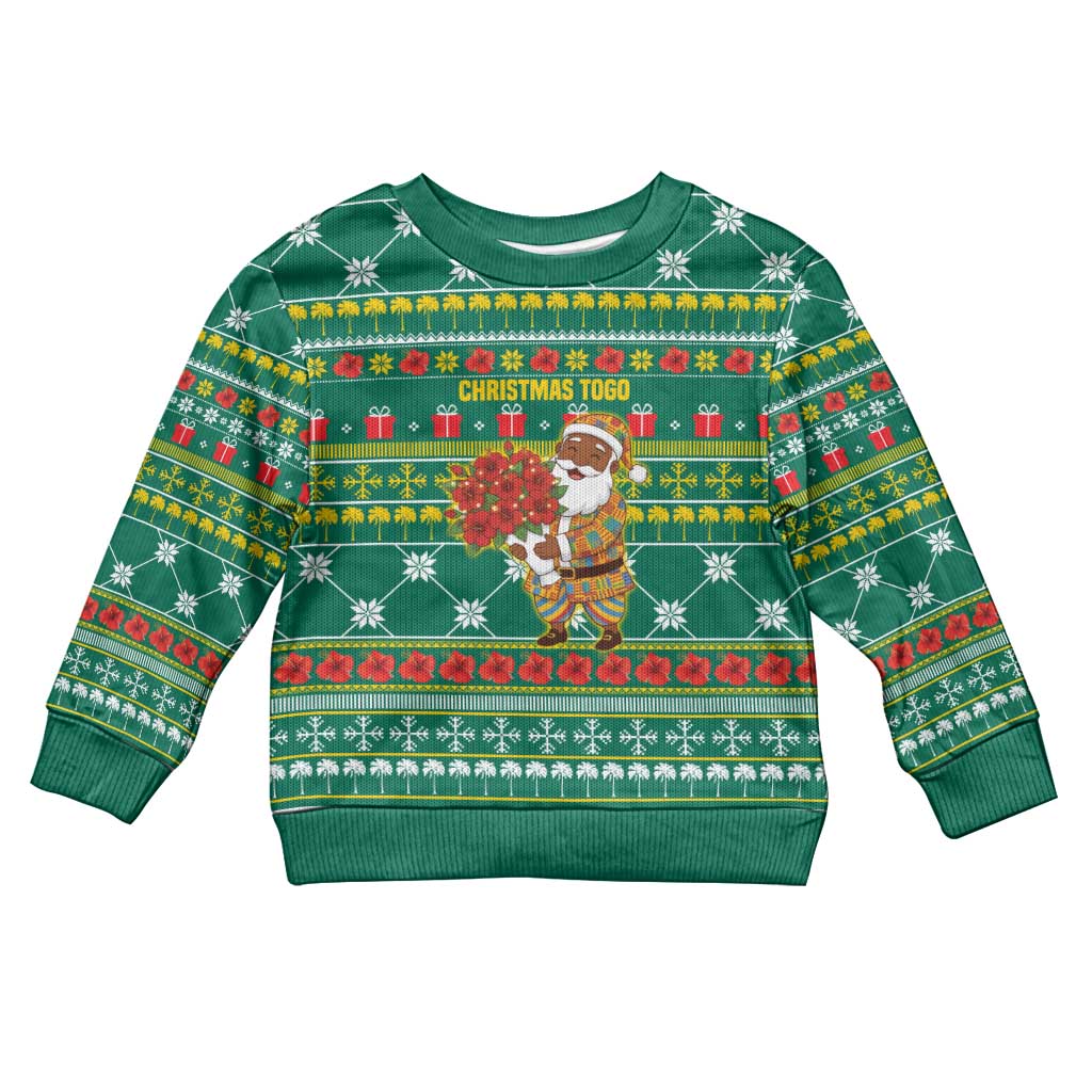 Togo Christmas Kid Ugly Christmas Sweater African Santa Poinsettia Flower Tree Gifts - African Pride