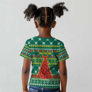 Togo Christmas Kid T shirt African Santa Poinsettia Flower Tree Gifts - African Pride