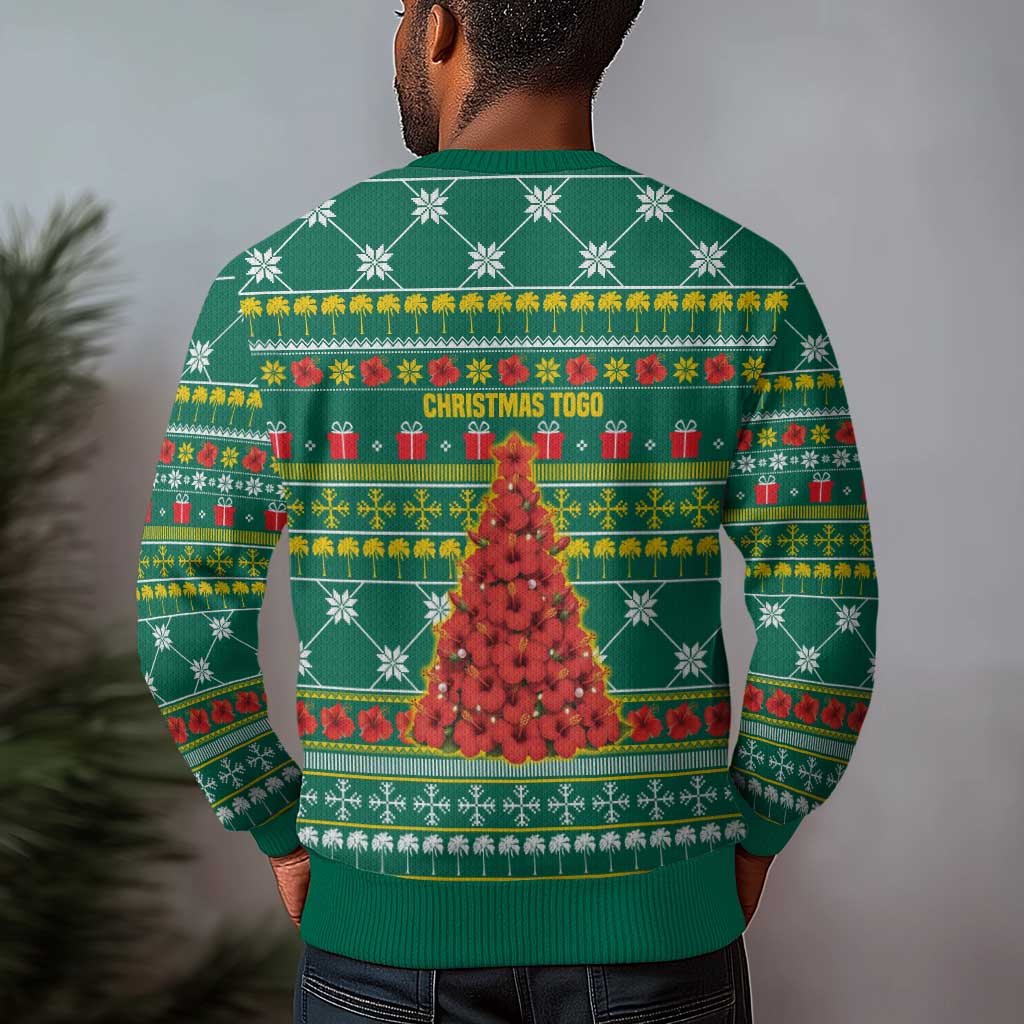 Togo Christmas Ugly Christmas Sweater African Santa Poinsettia Flower Tree Gifts - African Pride