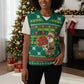 Togo Christmas Knitted V-Neck Vest African Santa Poinsettia Flower Tree Gifts - African Pride