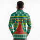 Togo Christmas Long Sleeve Polo Shirt African Santa Poinsettia Flower Tree Gifts - African Pride
