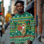 Togo Christmas Long Sleeve Shirt African Santa Poinsettia Flower Tree Gifts - African Pride