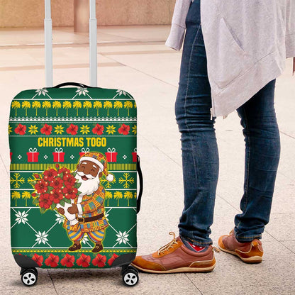 Togo Christmas Luggage Cover African Santa Poinsettia Flower Tree Gifts - African Pride