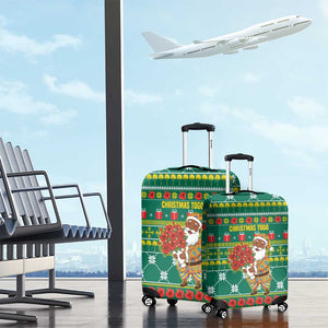 Togo Christmas Luggage Cover African Santa Poinsettia Flower Tree Gifts - African Pride