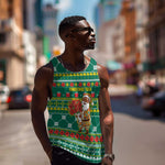 Togo Christmas Men Tank Top African Santa Poinsettia Flower Tree Gifts - African Pride