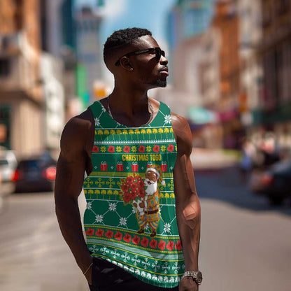 Togo Christmas Men Tank Top African Santa Poinsettia Flower Tree Gifts - African Pride