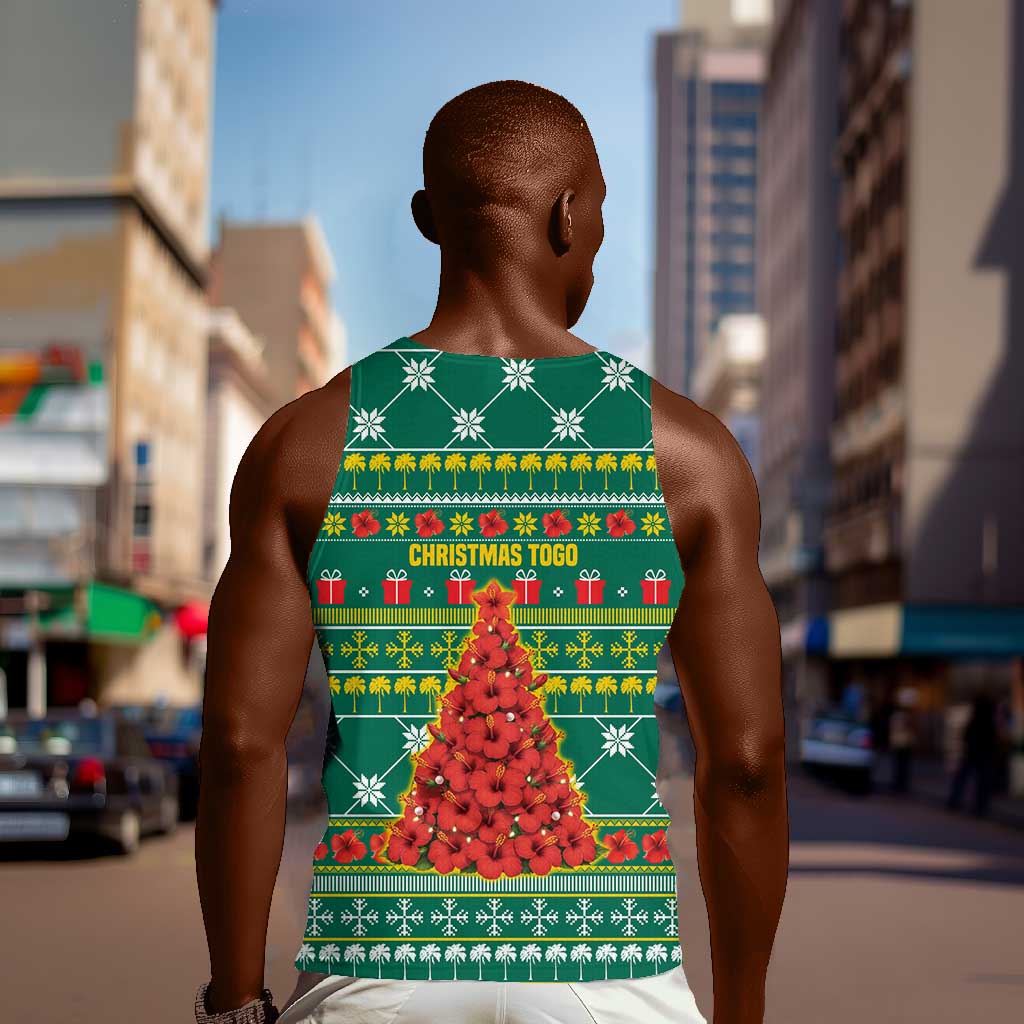 Togo Christmas Men Tank Top African Santa Poinsettia Flower Tree Gifts - African Pride
