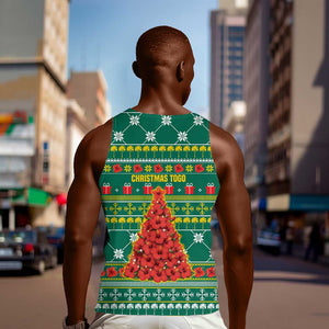Togo Christmas Men Tank Top African Santa Poinsettia Flower Tree Gifts - African Pride