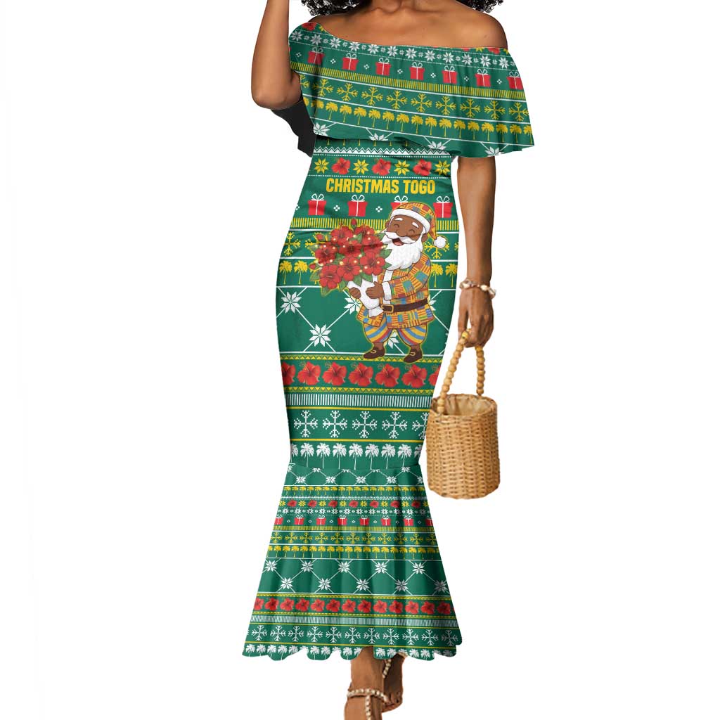 Togo Christmas Mermaid Dress African Santa Poinsettia Flower Tree Gifts - African Pride