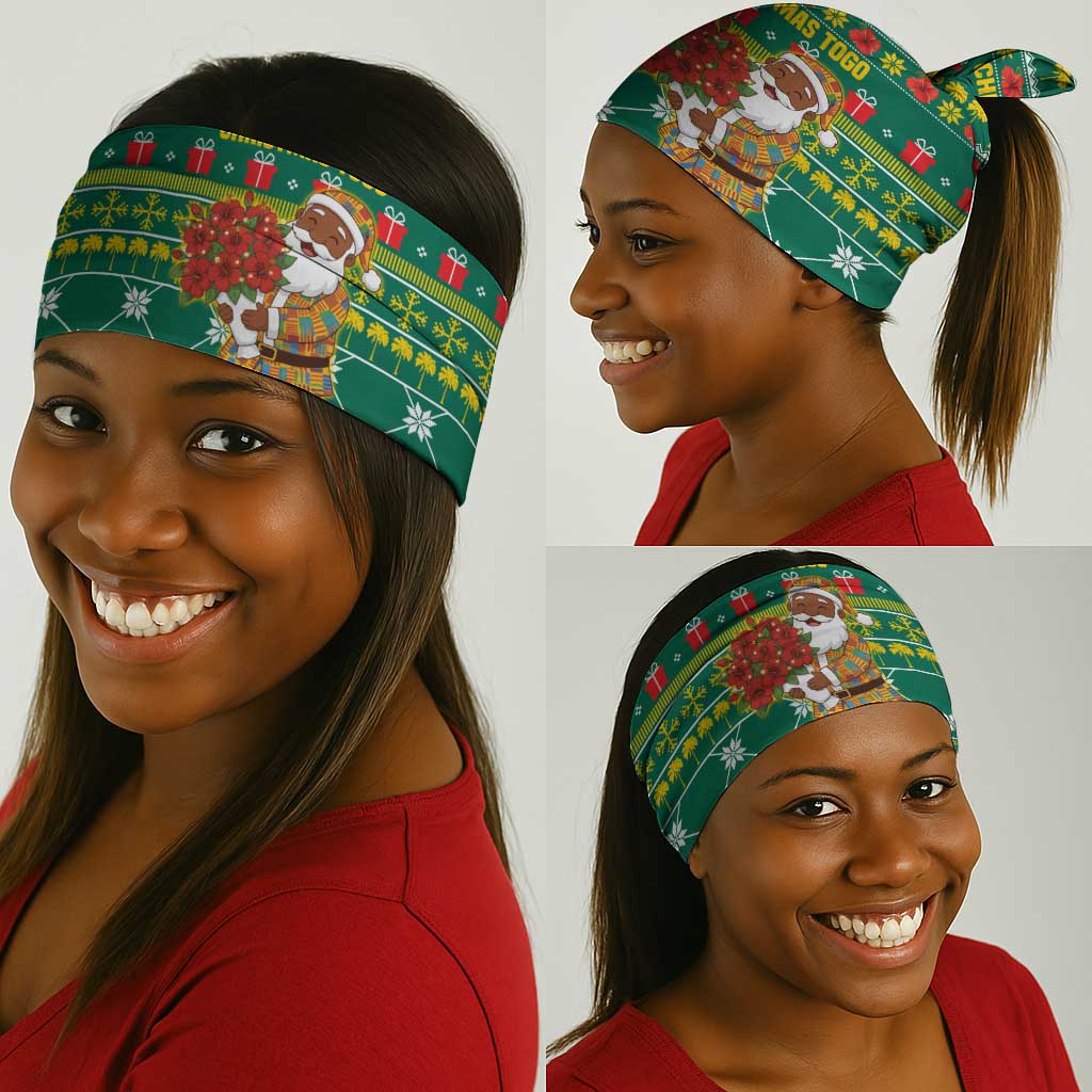 Togo Christmas Neck Gaiter African Santa Poinsettia Flower Tree Gifts - African Pride