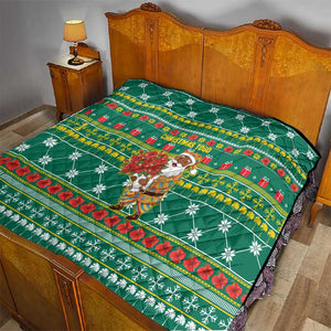 Togo Christmas Quilt African Santa Poinsettia Flower Tree Gifts - African Pride