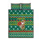 Togo Christmas Quilt Bed Set African Santa Poinsettia Flower Tree Gifts - African Pride