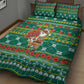 Togo Christmas Quilt Bed Set African Santa Poinsettia Flower Tree Gifts - African Pride