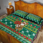 Togo Christmas Quilt Bed Set African Santa Poinsettia Flower Tree Gifts - African Pride