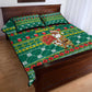 Togo Christmas Quilt Bed Set African Santa Poinsettia Flower Tree Gifts - African Pride