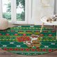 Togo Christmas Round Carpet African Santa Poinsettia Flower Tree Gifts - African Pride
