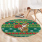 Togo Christmas Round Carpet African Santa Poinsettia Flower Tree Gifts - African Pride