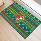 Togo Christmas Rubber Doormat African Santa Poinsettia Flower Tree Gifts - African Pride