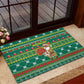 Togo Christmas Rubber Doormat African Santa Poinsettia Flower Tree Gifts - African Pride