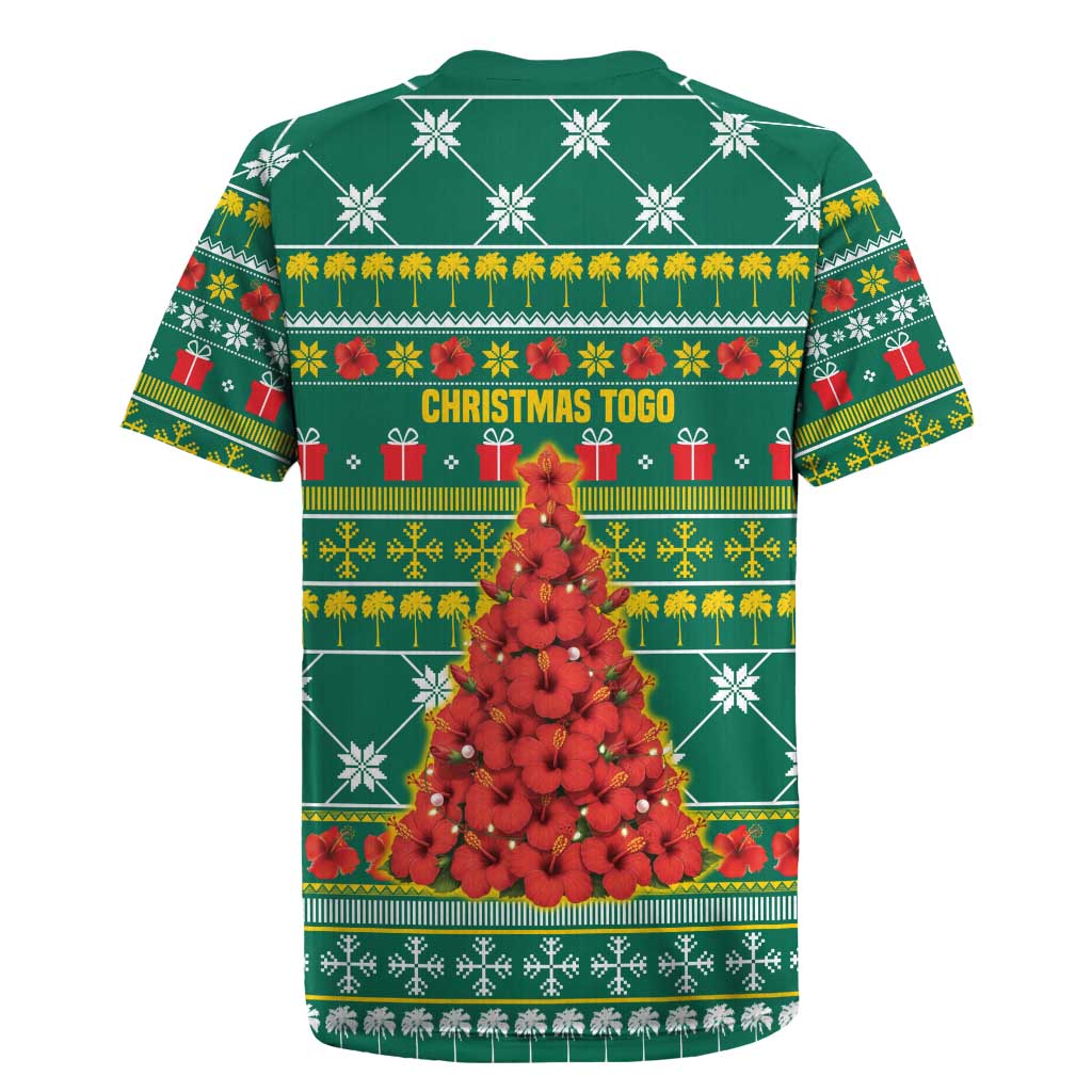Togo Christmas Rugby Jersey African Santa Poinsettia Flower Tree Gifts - African Pride