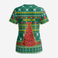 Togo Christmas Scrub Top African Santa Poinsettia Flower Tree Gifts - African Pride