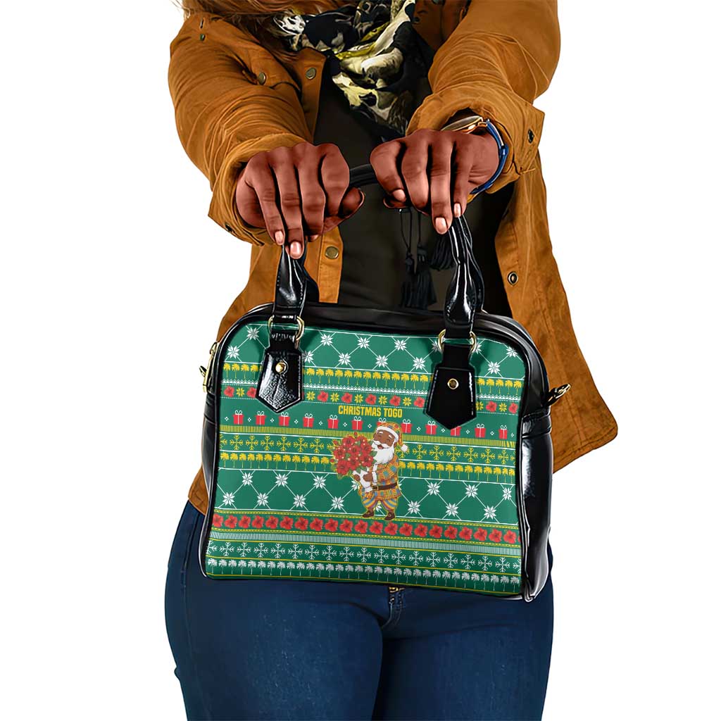 Togo Christmas Shoulder Handbag African Santa Poinsettia Flower Tree Gifts - African Pride