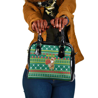 Togo Christmas Shoulder Handbag African Santa Poinsettia Flower Tree Gifts - African Pride