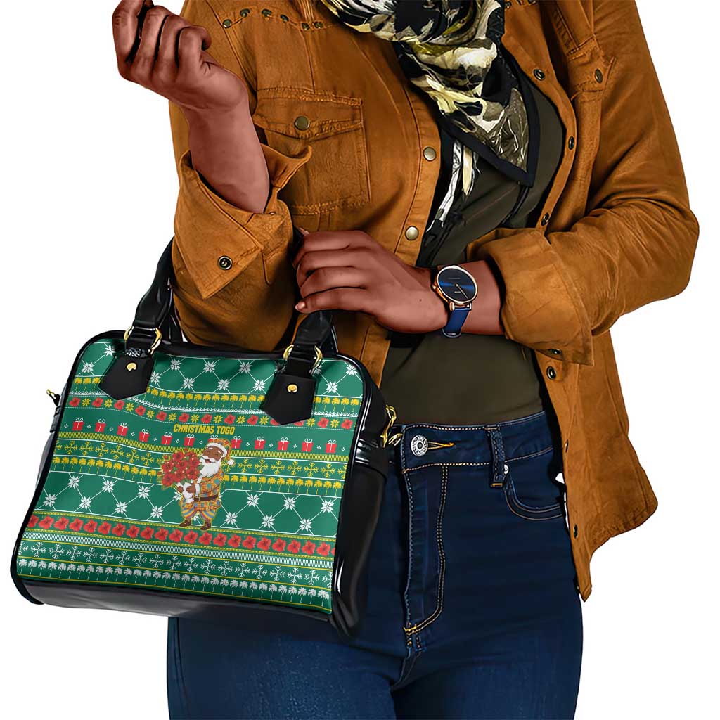 Togo Christmas Shoulder Handbag African Santa Poinsettia Flower Tree Gifts - African Pride