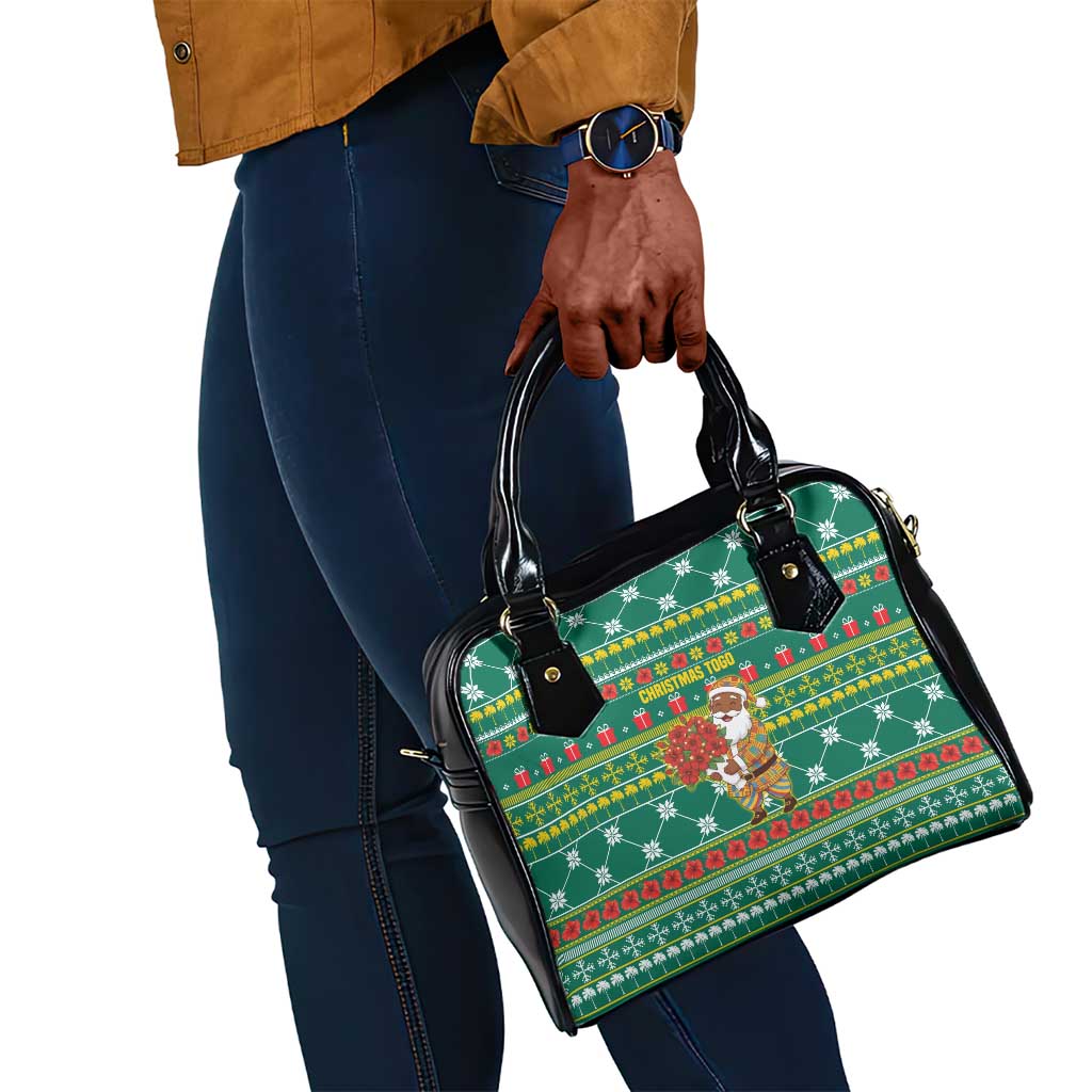 Togo Christmas Shoulder Handbag African Santa Poinsettia Flower Tree Gifts - African Pride
