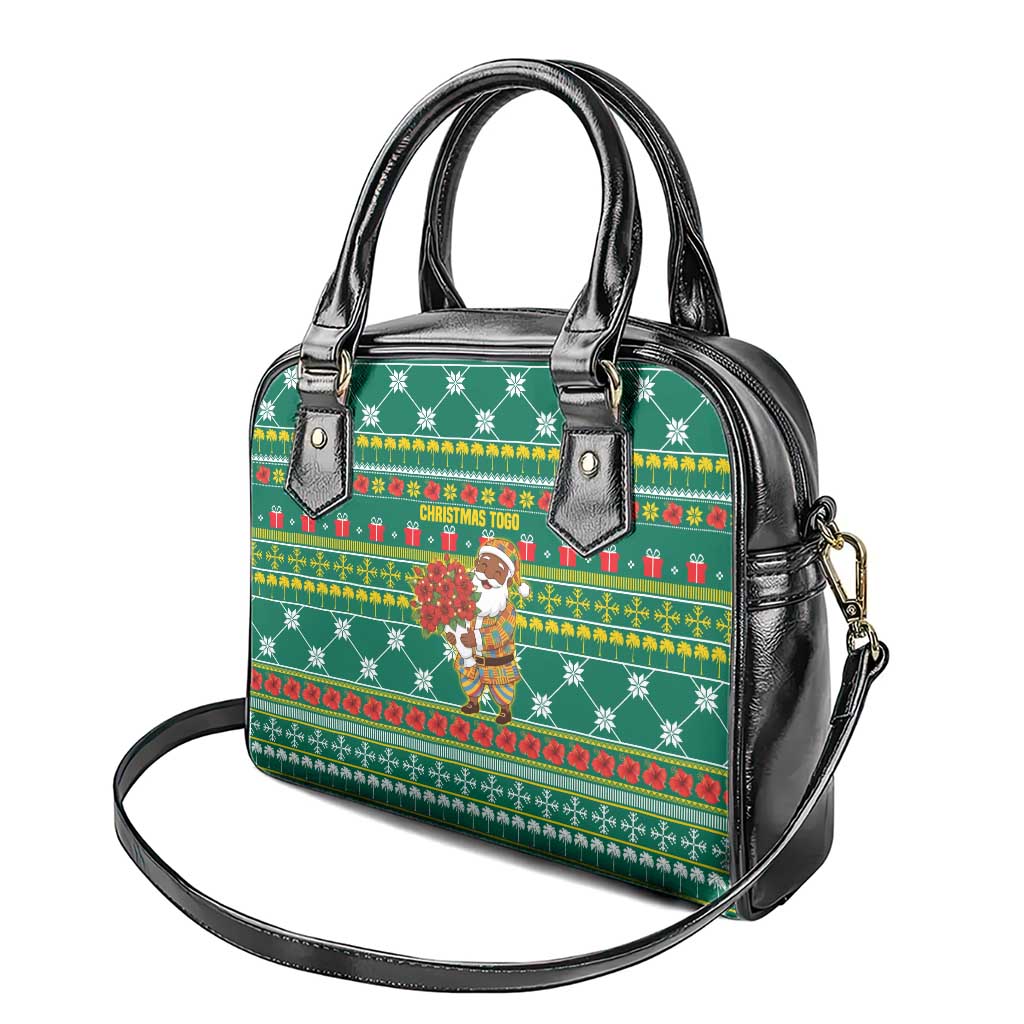 Togo Christmas Shoulder Handbag African Santa Poinsettia Flower Tree Gifts - African Pride