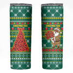 Togo Christmas Skinny Tumbler African Santa Poinsettia Flower Tree Gifts - African Pride