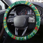 Togo Christmas Steering Wheel Cover African Santa Poinsettia Flower Tree Gifts - African Pride