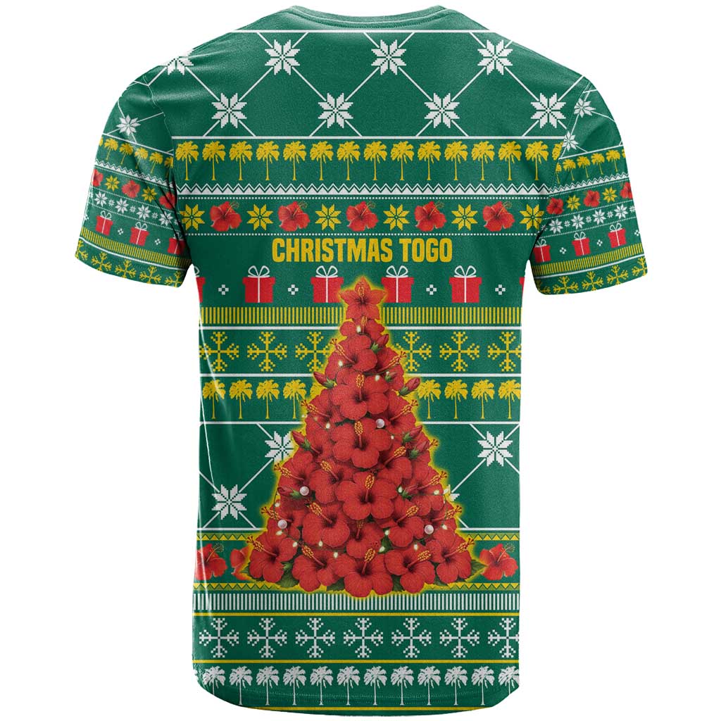 Togo Christmas T shirt African Santa Poinsettia Flower Tree Gifts - African Pride