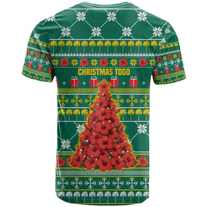 Togo Christmas T shirt African Santa Poinsettia Flower Tree Gifts - African Pride