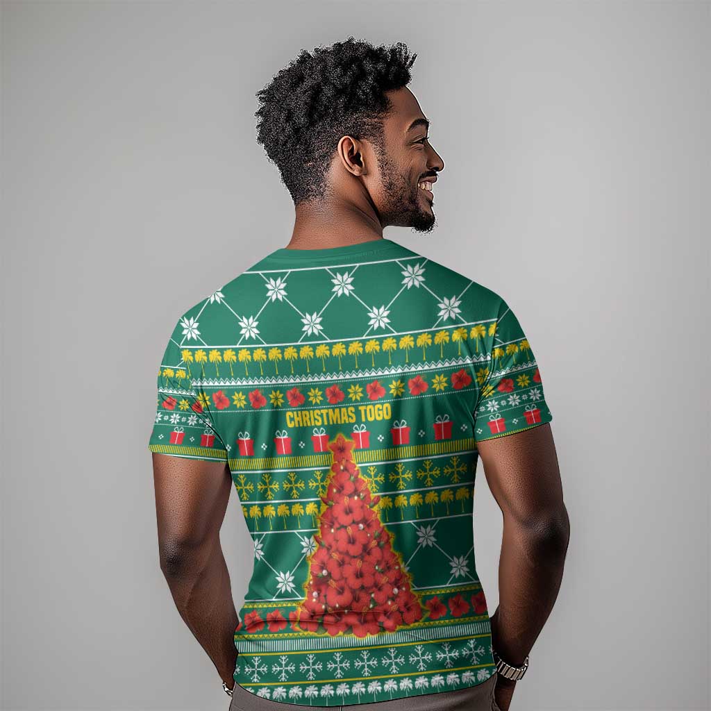 Togo Christmas T shirt African Santa Poinsettia Flower Tree Gifts - African Pride
