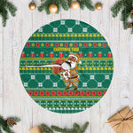 Togo Christmas Tree Skirt African Santa Poinsettia Flower Tree Gifts - African Pride