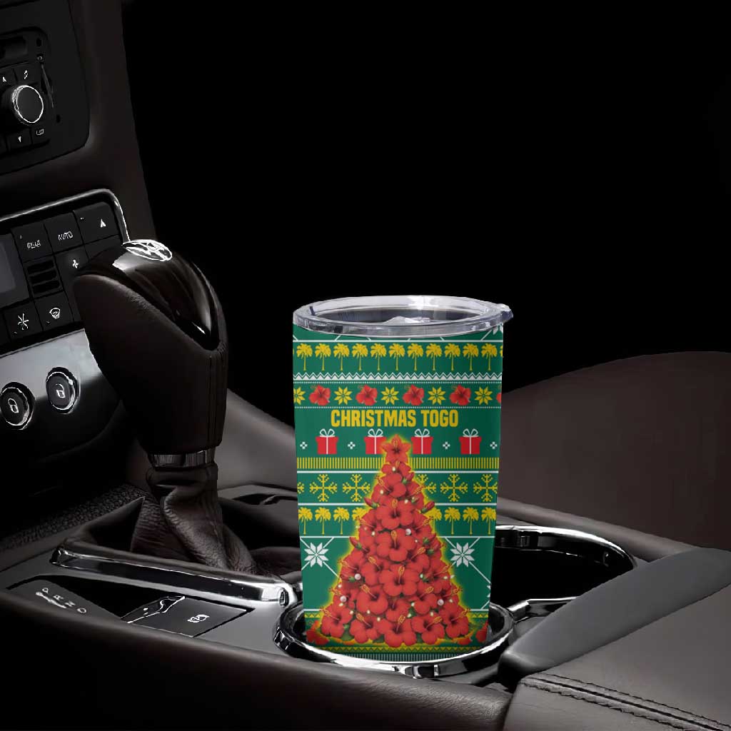 Togo Christmas Tumbler Cup African Santa Poinsettia Flower Tree Gifts - African Pride
