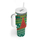 Togo Christmas Tumbler With Handle African Santa Poinsettia Flower Tree Gifts - African Pride